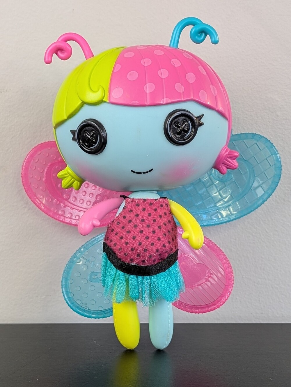 MGA Lalaloopsy Littles Lala-Oopsies Fern Fairy Doll, Blue & Pink Wings 7"